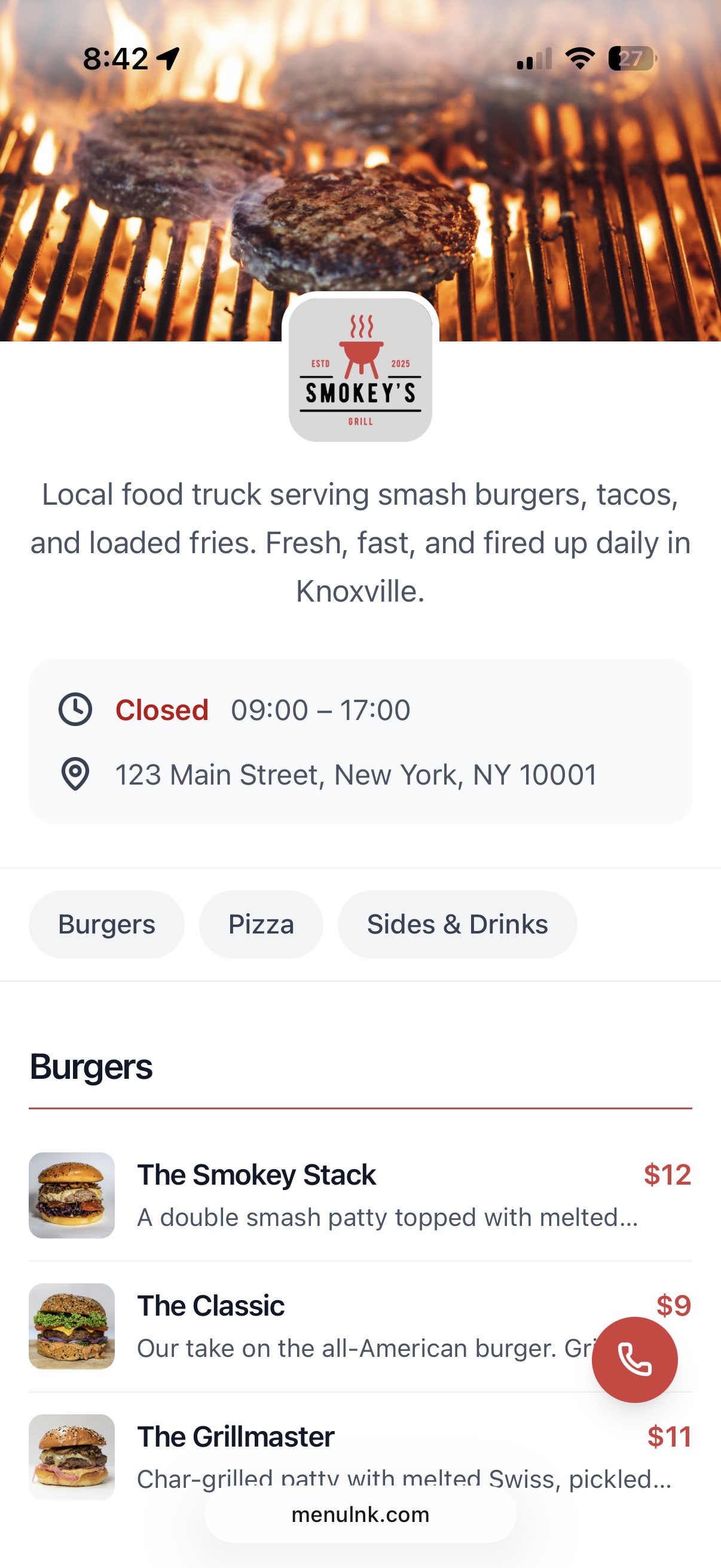 MenuLnk demo screenshot